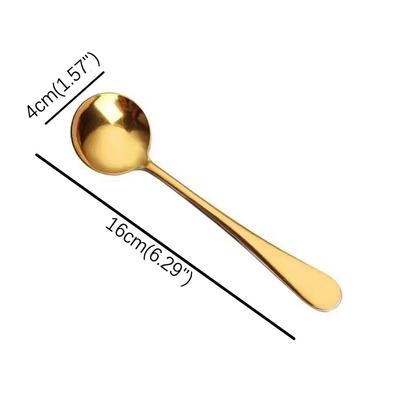 Coffee Spoon Stainless Steel Round Head Long Handle Ice Cream Stirring Dessert Honey Mixing Spoon Kitchen Tableware Decoration