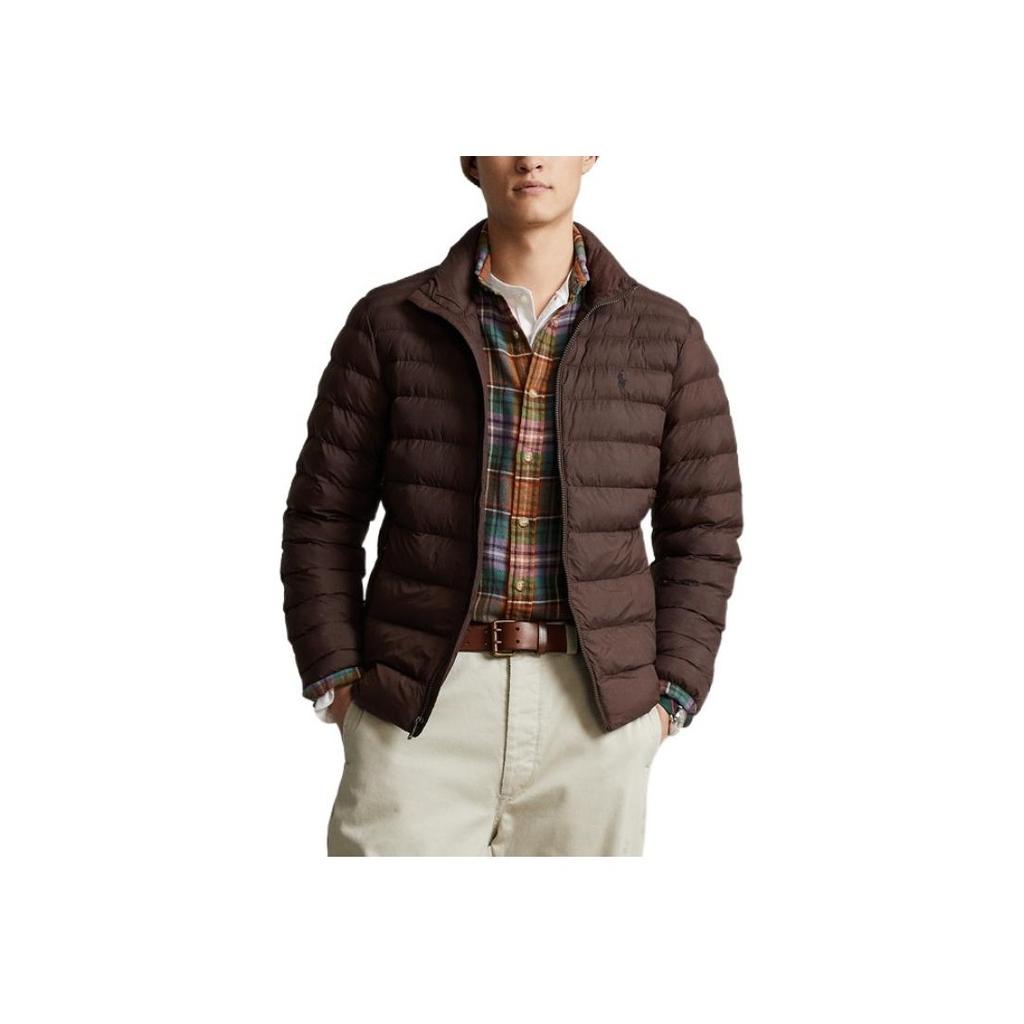 Polo Ralph Lauren Solid Color Zip Neck Casual Padded Jacket Men Jackets Brown MNPOOTW16020928-201