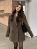 Elegant Reversible Cashmere Coat Women's Autumn Winter Short 2024 New Loose Jackets Korean Chic Woolen Blazer Clothes Streetwear