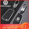For VW For VW Volkswagen Passat 2017 Zinc Alloy Leather Car Folding Key Cover Case Protector Shell Fob Holder Auto Key Bag Acc HX4