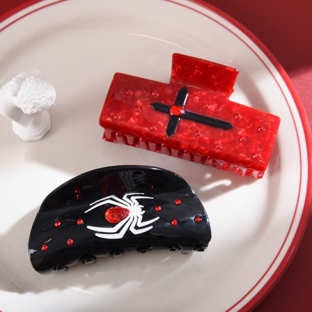 Spider Halloween Themed Gripper Cross Skeleton Shark Clip Fashion Halloween Hair Claw Girls