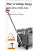 Large Capacity Cat Carrier Rolling Suitcase with Two Compartments for Pet Travel