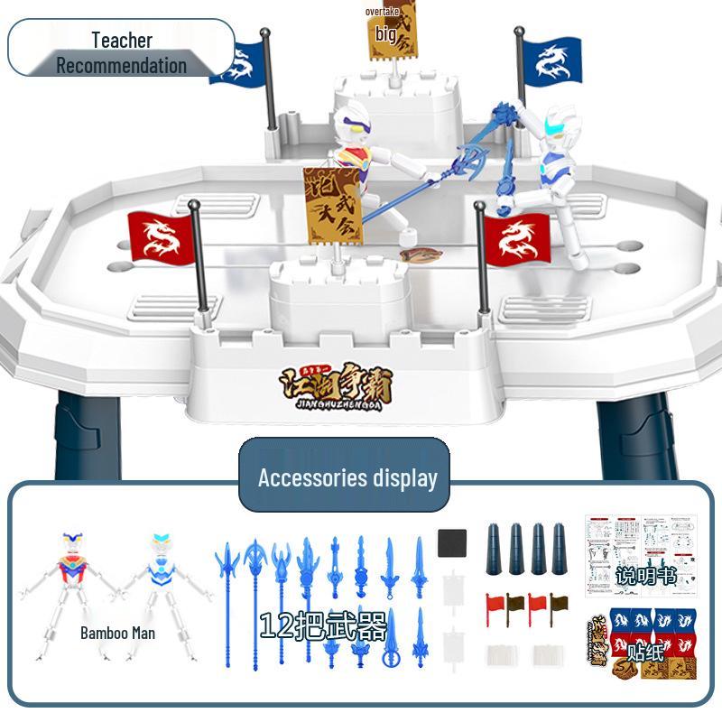 Bamboo Joint Figurine DIY Kit: Two-Player Educational Battle Game with PK Table