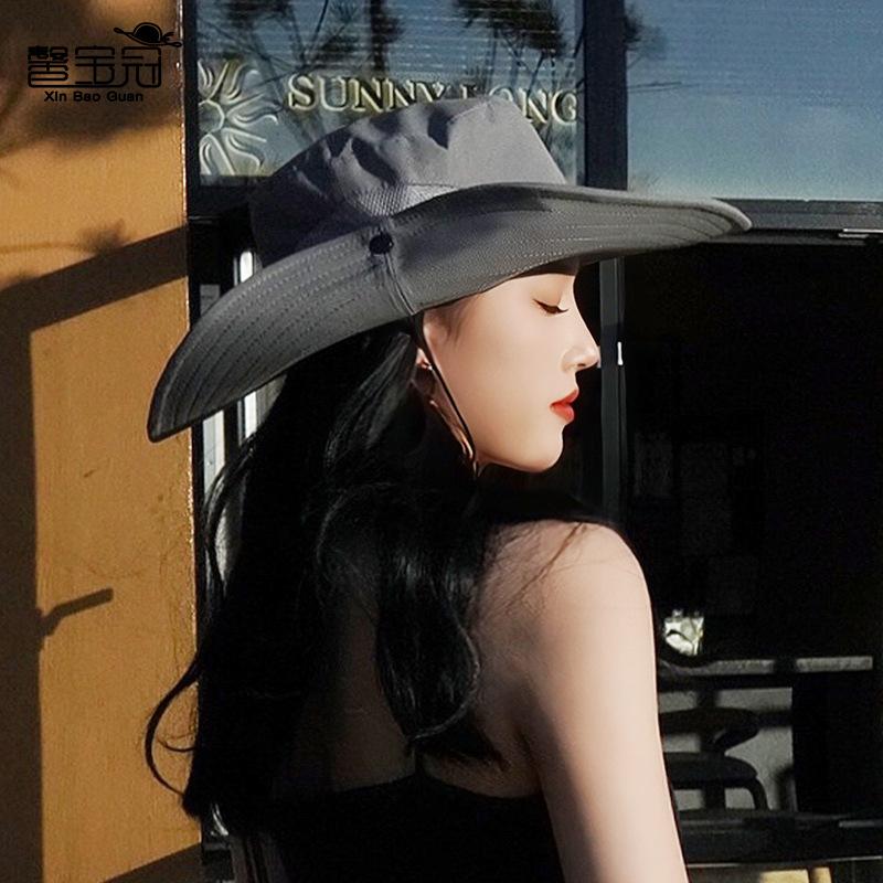 New Spring and Summer Big Eaves Sun Hat Outdoor Climbing Bucket Hat Breathable Versatile British Sun Hat Children
