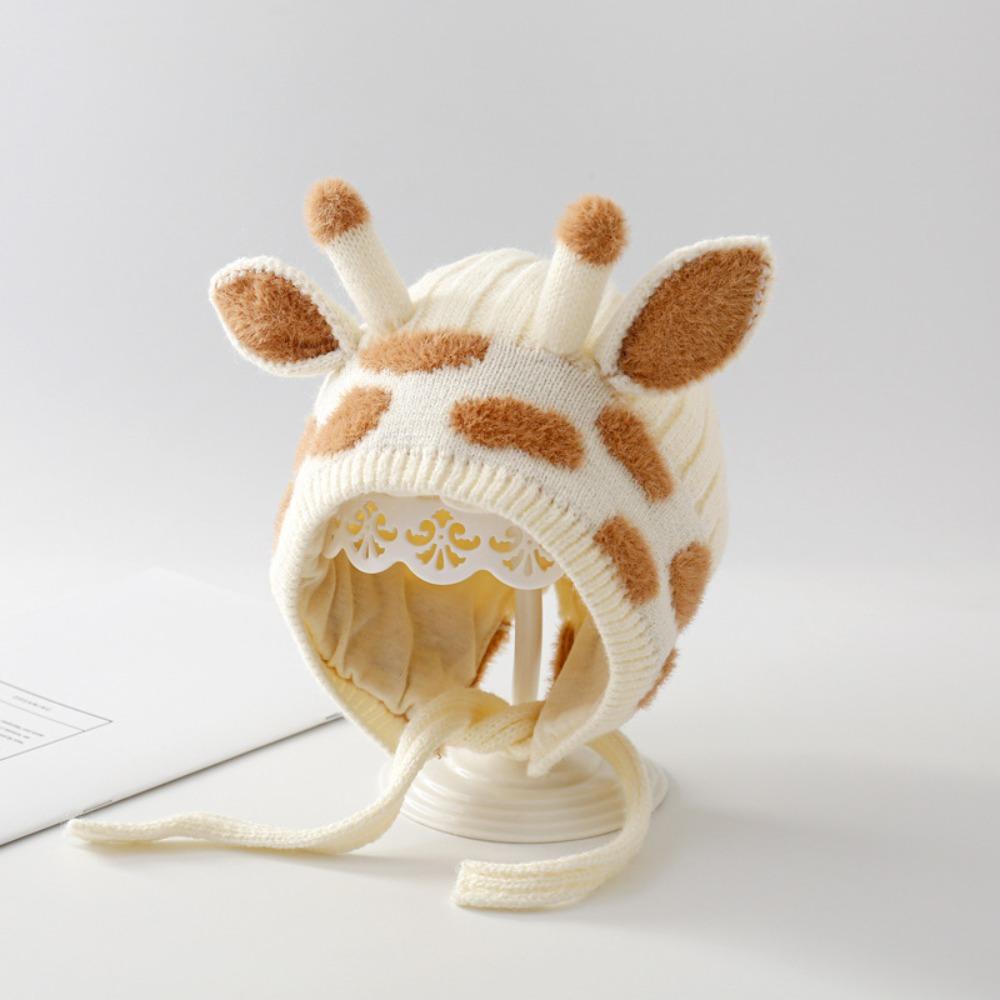 

Warm Cartoon Baby Hat Windproof Girl s Ear Protection Cap Cute Baby Cap Winter білий