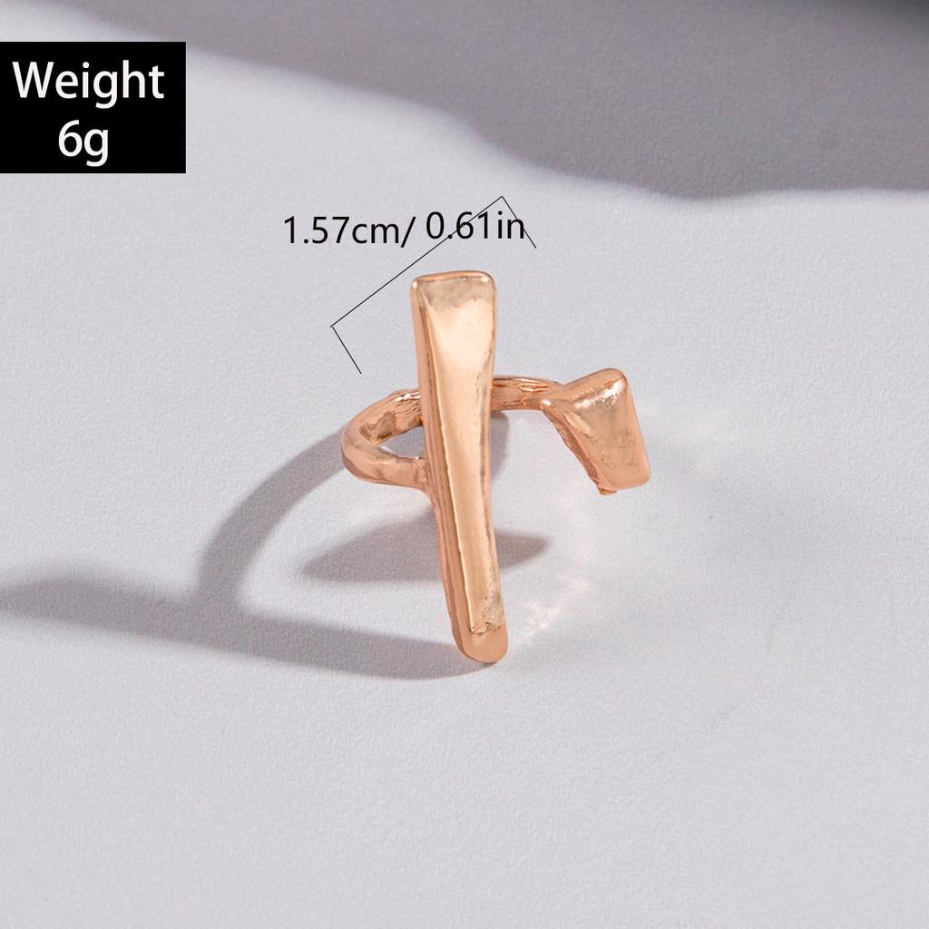 European and American Simple Straight Line Adjustable Ring, Hip-hop Style, Geometric Irregular Opening Bow Ring