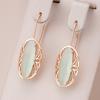 Kienl   Rose Gold Color Vintage Long Earring For Women Unique Green Natural Zircon Accessories High Quality Daily Jewelry