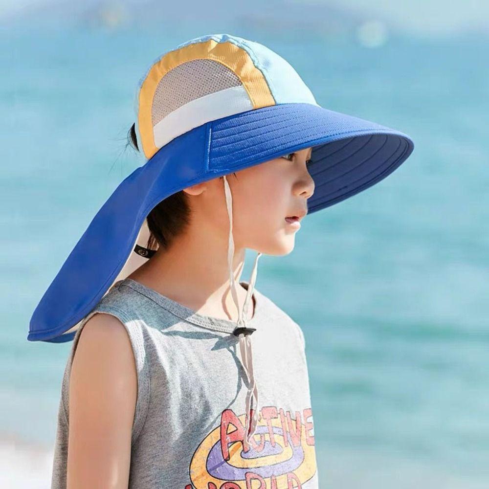 UV Protection Baby Fisherman Cap Sunscreen Wide Brim Bucket Hat Fashion Kids Sun Hat  Girls