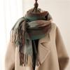 Unisex Korean Plaid Thick Winter Scarf with Tassels - Imitation Cashmere Shawl