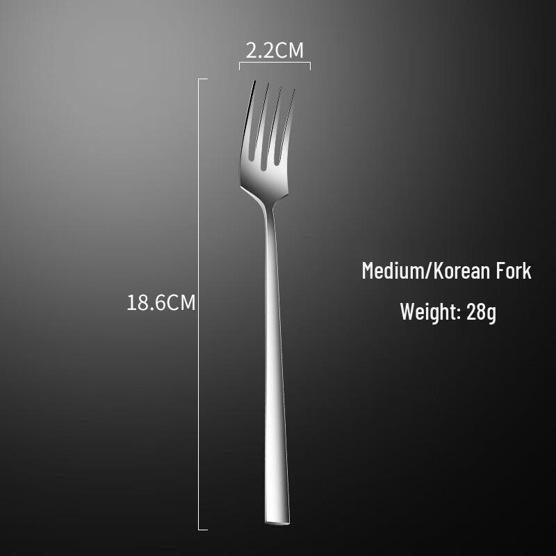304 Stainless Steel Korean Long Handle Dining Fork Set