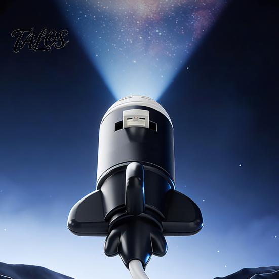 Lampă Nebula pentru Dormitor Lampă Proiector Stele Holografice, Alimentată prin USB, Forma Rachetă, Proiector Planete HD, Cadou Creativ de Ziua de Naștere Lumină de Noapte pentru Băieți cu