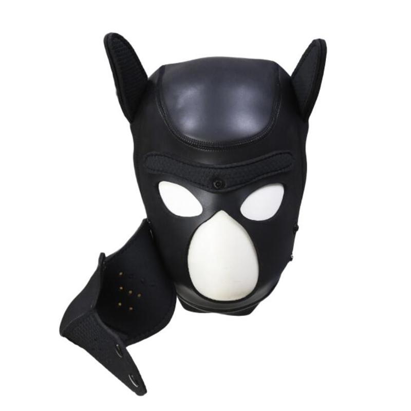 Bdsm Bondage Pet Role Play Party Mask,Puppy Play Dog Hood Mask,Detachable Mouth Gag,Fetish Slave Pup Mask Sex Toys For Women