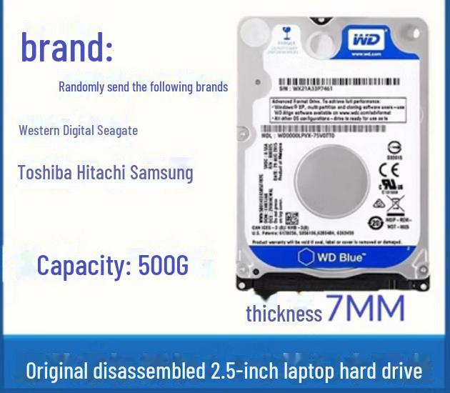 

Ноутбук SATA Механічний жорсткий диск 160 ГБ-1 ТБ, 2,5 500G Thin 7mm
