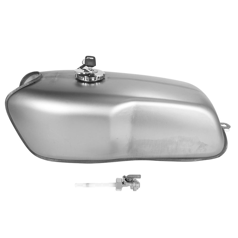 

9L Vintage Cafe Racer Motorcycle Fuel Tank Bare Steel with Thick Iron Cap Switch For RD50 RD350 CG125 Unpainted
