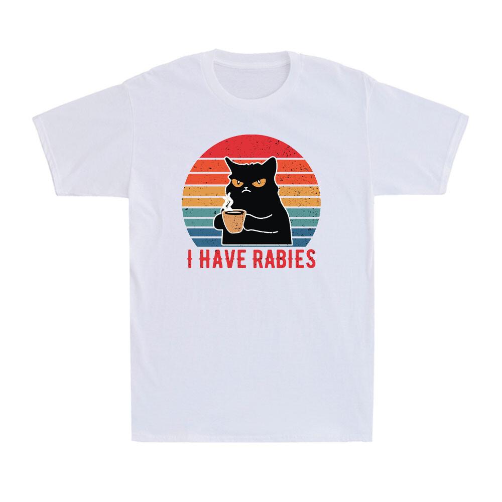Cat I Have Rabies Funny Cat Graphic Sarcastic Feral Vintage Men s T-Shirt XXXXL