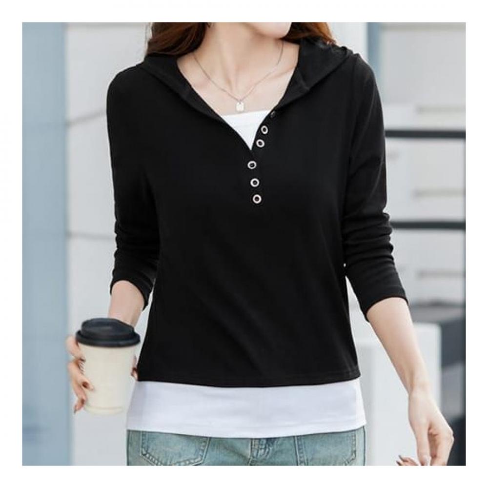 Navava 2in1 Long Sleeve Hooded T shirT nT1412