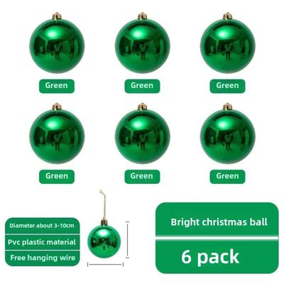 6PCS High-quality Plastic Giant Christmas Ball 5 Colors 6cm 8cm Christmas Lion Tiger Ball Electroplating Xmas Ornament Ball Home