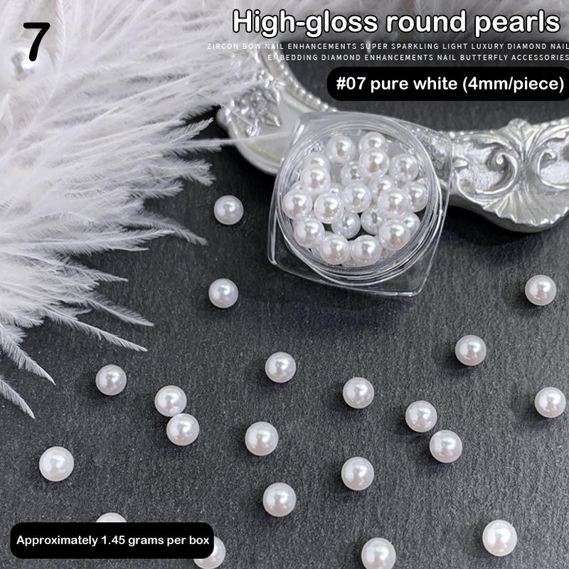 1 Scatola di Perle Stereoscopiche Mini Perle Rotonde Accessorio Decorativo per Pittura Unghie Patch Diamante per Unghie