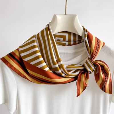 Women Luxury 70*70cm Silk Square Scarf Women Soft Satin Hairband Neckerchief Tie Female Headband Foulard Bag Ribbon Travel Scarf
