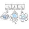 Y2K 3PCS Colorful Crystal Zircon Pendant Moon Star Bow Italian Charm Links Stainless Steel Fit 9mm Bracelet Jewelry DIY Making