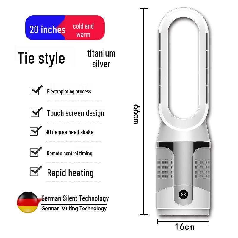 Bladeless Silent Ion Air Purifying Fan with Remote - Dual-Use for Hot & Cold