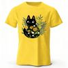 Spring Literature Clear Black Cat Printed Cotton T-shirt for Men Fashion Casual Plus Size Loose Short Sleeve Soft Top