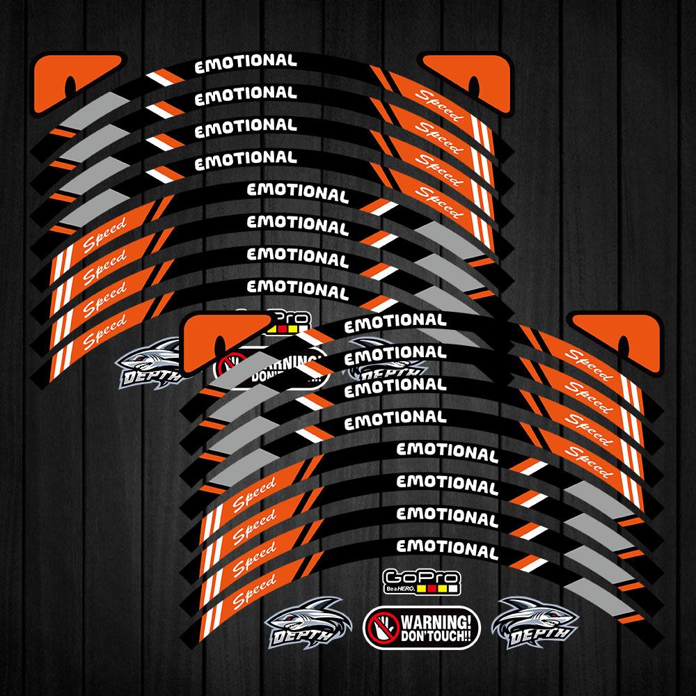 

for Honda Rebel 1100 Rebel 1100 Retro Cruising Motorcycle Strips Motorcycle Wheel Tire Stickers Car Reflective Rim Tape помаранчевий