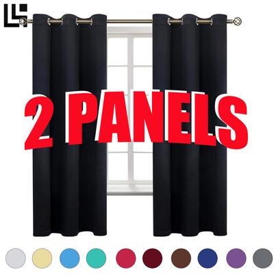 2 Panels Blackout Curtains  for Living Room Thermal Insulation Bedroom Curtains All Size All  Clolor