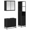 Bathroom Furniture Set 3 Pcs Black Oak Effect Particleboard