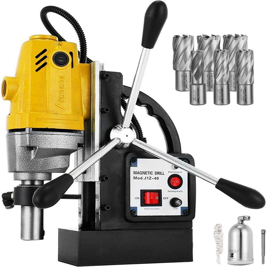 SucceBuy Magnetic Drill Press 980W 1100W 1200W Electric Bench Drilling Rig Machine Engineering Steel Structure MD40 MB23 BRM35