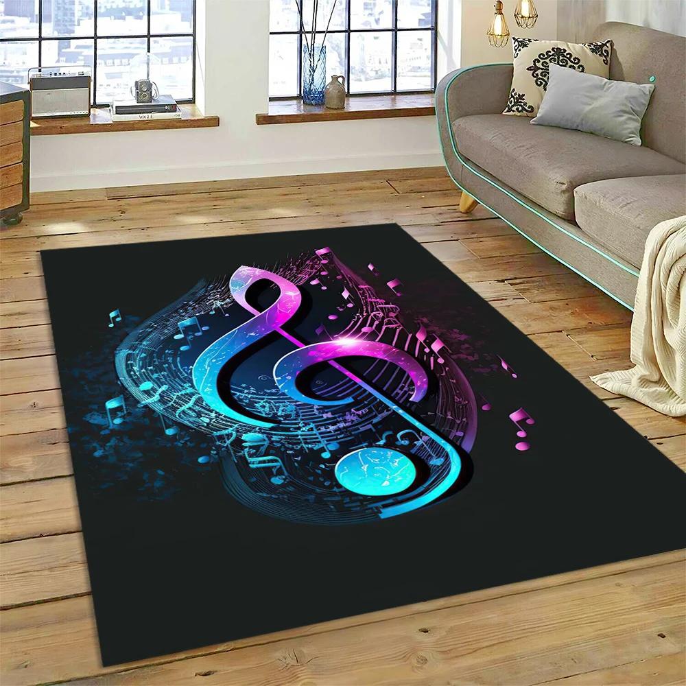 Nota musical colorida, partitura musical, desenho animado, tapete para casa, sala de estar, quarto, sofá, capacho, decoração, área infantil, tapete antiderrapante