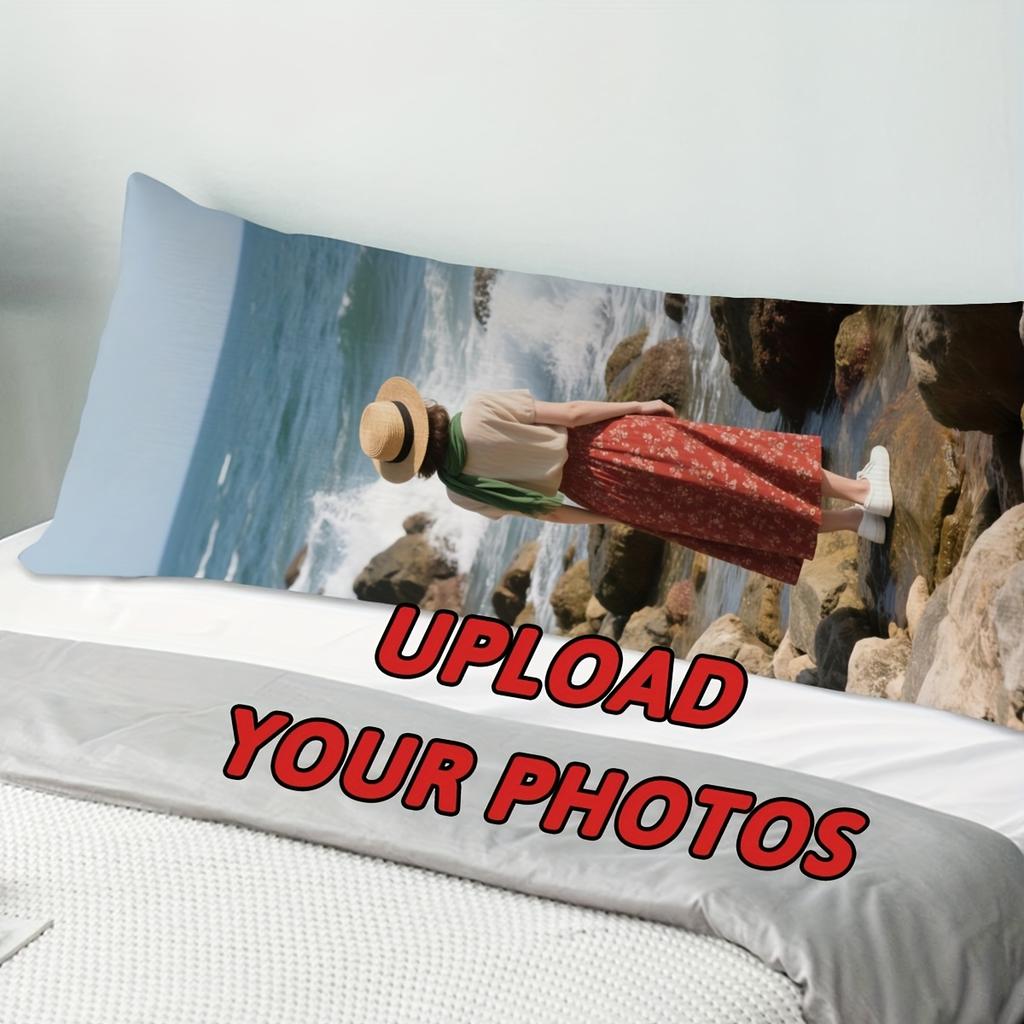 1 Customized Photo Personalized Pillowcase, Extra Long Pillowcase, Zipper Closure, Wedding Anniversary Celebration, Valentine's