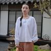 Johnature Women Vintage Pullover T-Shirts Soft Spring Solid Color Long Sleeve Button Casual Loose T-Shirts