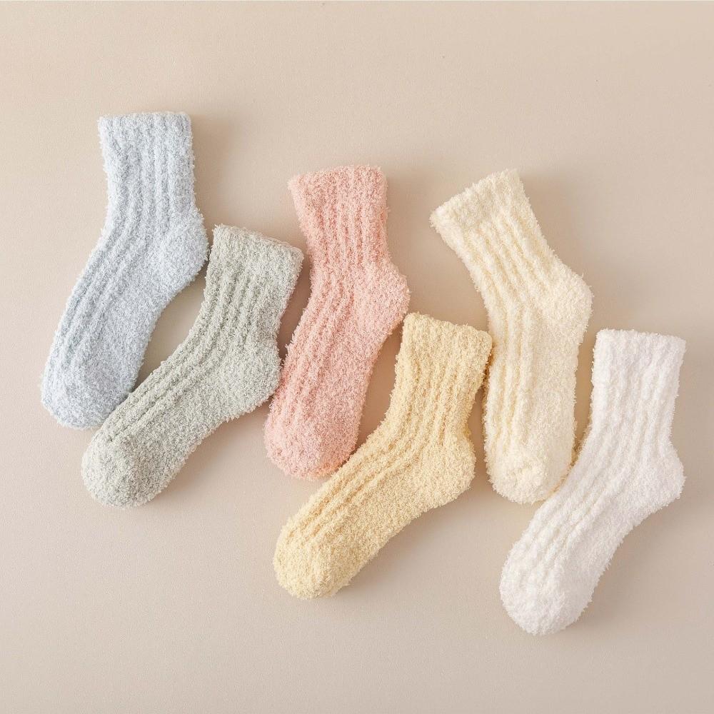 1/4 Pairs Winter Coral Velvet Socks Warm Floor Socks Soft Cotton Socks Sleep Socks
