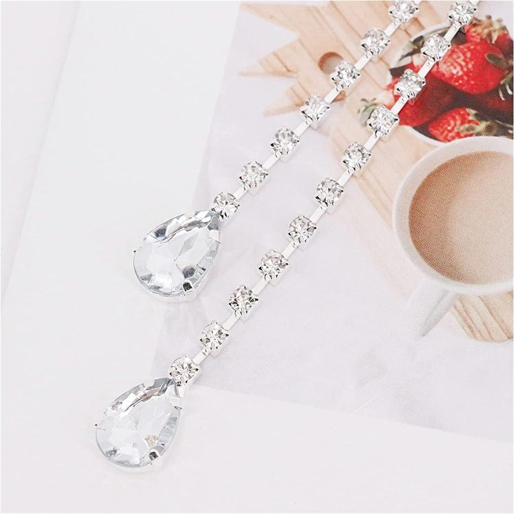 Full Diamond Nipple Pasties Crystal Rhinestone Nipple Cover Ladies Sexy Adhesive Round Shape Nipple Cover with Long Chain Tassel