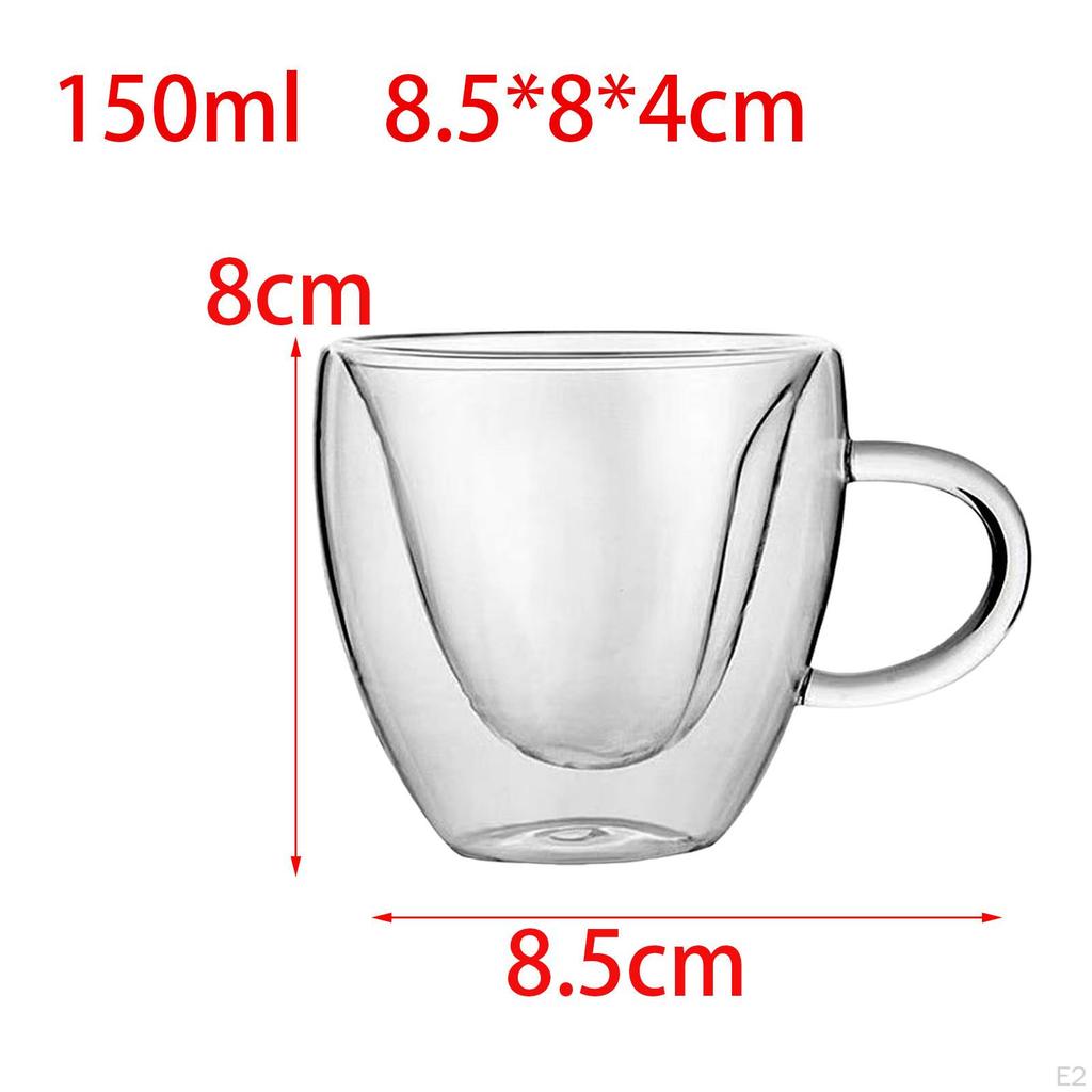 Borosilicate Double Wall Coffee Mug Heat Resistant Drinking Glasses Drinks Tea Glass Cups