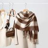Autumn and winter temperament imitation cashmere plaid scarf men's and women's winter cold-proof and warm scarf