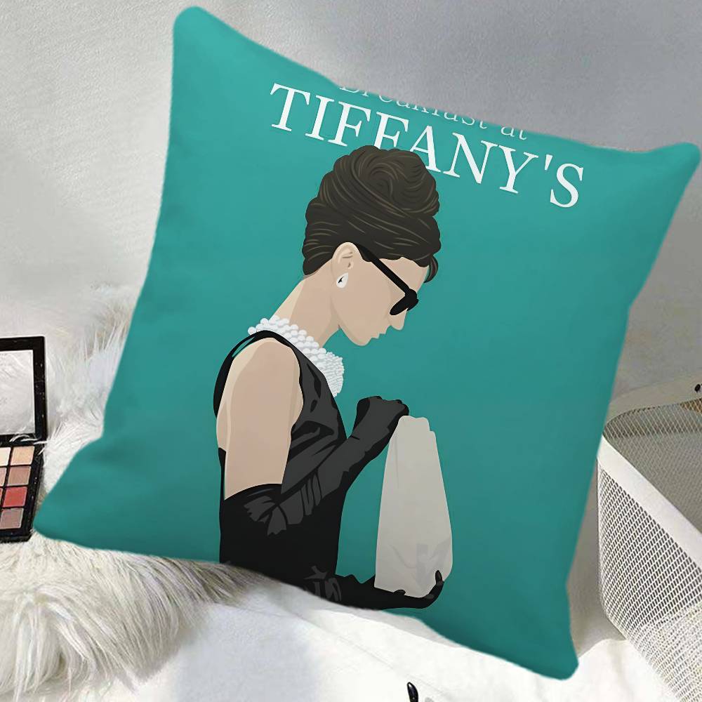Breakfast At Tiffanys Pillow Case Square Pillow Bedroom Sofa Leisure Comfort Cushion Car Home Decoration