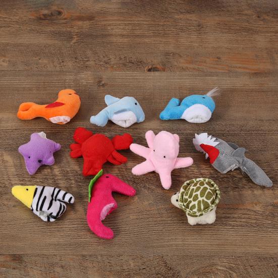 Cartoon Finger Puppet Set Plush Hand Puppets for Storytelling Early Education Soothing Doll Plush Toy Birthday Party Christmas Gifts