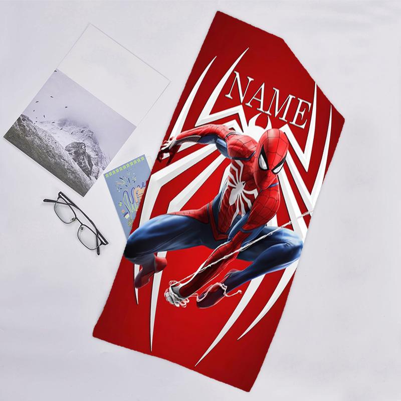 1pc Spider Man2 Beach Towel with Custom Name, Beach/Swimming/Bath/Picnic/Camping Towel, Suitable for Seaside Beaches