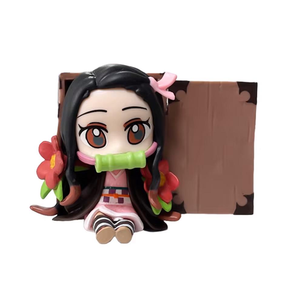 ! Anime Demon Slayer Blind Box Figure Tanjiro Kamado Nezuko cartoon PVC Model Desktop Ornament Child Christmas  New Year Gift