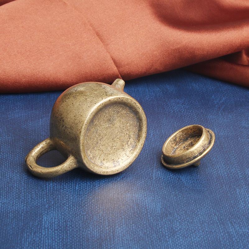 Brass -Fashioned Traditional Desktop Kung Fu Teapot Tea Ornaments Decoration Hand Pieces Old Copper Ware Wh