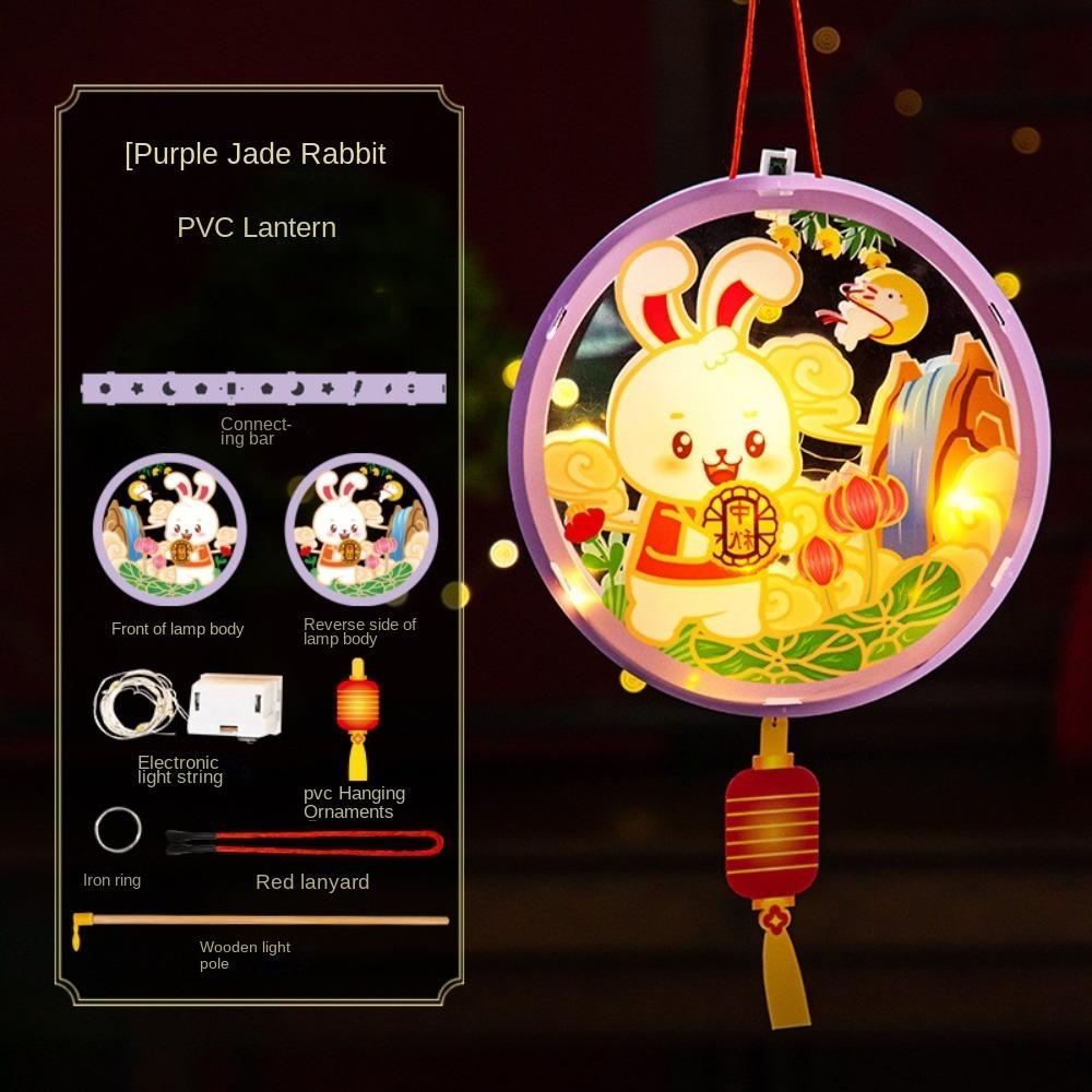 PVC Middle Autumn Festival Lantern DIY Craft Ancient Style Handheld Lantern  Women Children