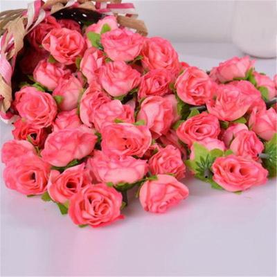 50pcs Simulation Rose Artificial Flower Head Fake Roses Brooch Wedding Decorated Wall Flower Arrangement Home Party Decoration