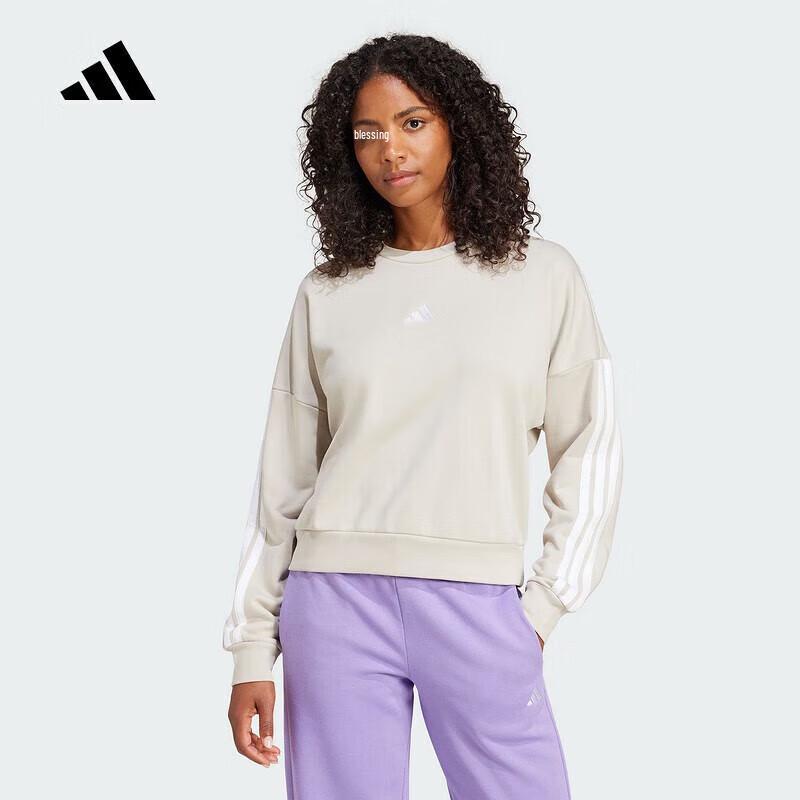 Adidas Женская короткая свободная толстовка с круглым вырезом S