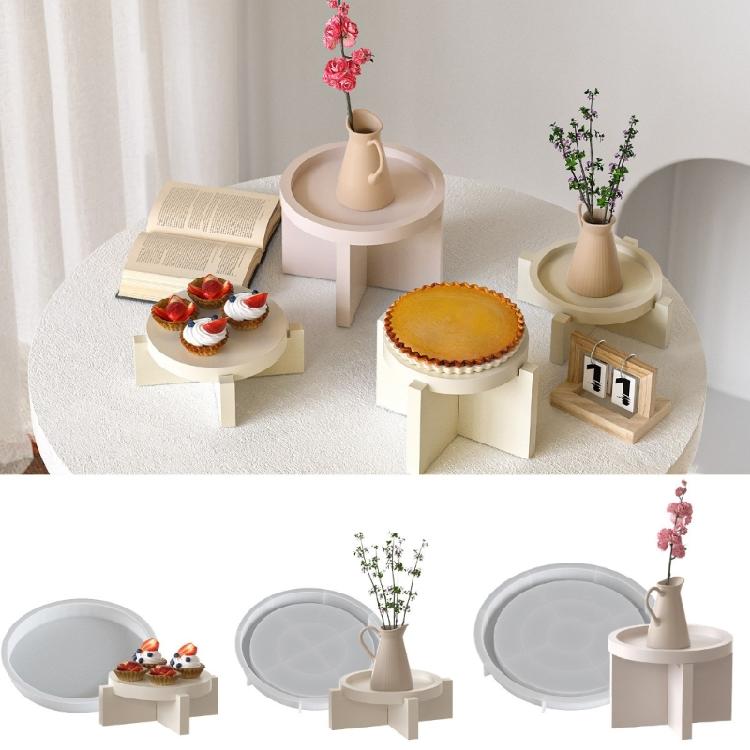 Flexible Silicone Round Plate Tray With Sturdy Feature Designs Craft Supplies for Household Use and Special Occasions