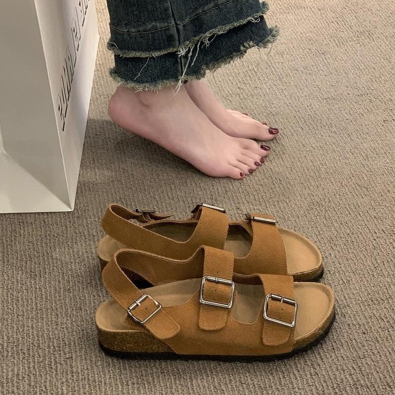 

Zhike французские ретро-сандалии женские весна-лето 2025 новые корейская версия нишевые туфли Luboken интернет-знаменитость римские сандалии 40