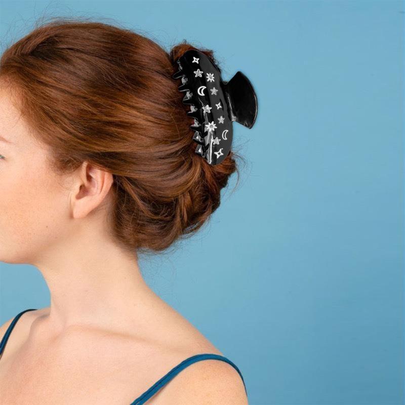 Glittering Star Claw Clip for Women Cool Girl Hair Clamp Clip Updo Hair Styling Accessory for Thin Hair French Jaw Clip