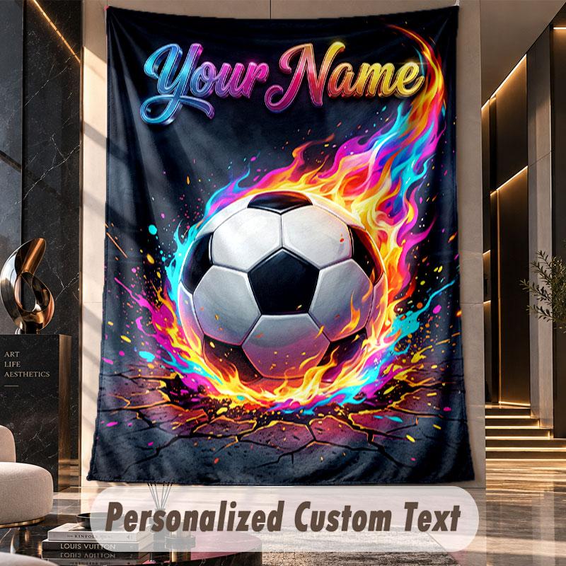 Soccer (149) Theme Custom Tapestry Personalized Custom Name Text Wall Hanging Tapestry Home Decor Background Cloth