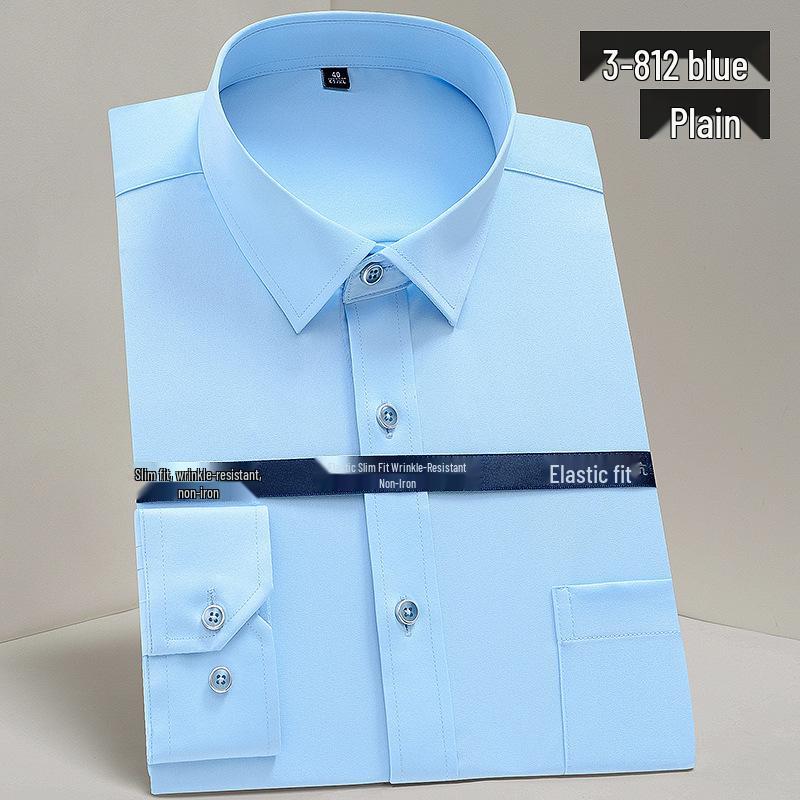 

Men s Professional Stretch Workwear Shirt - Long Sleeve, Wrinkle-Resistant, Solid Color, Button-Down. 41 [150-160 lbs]